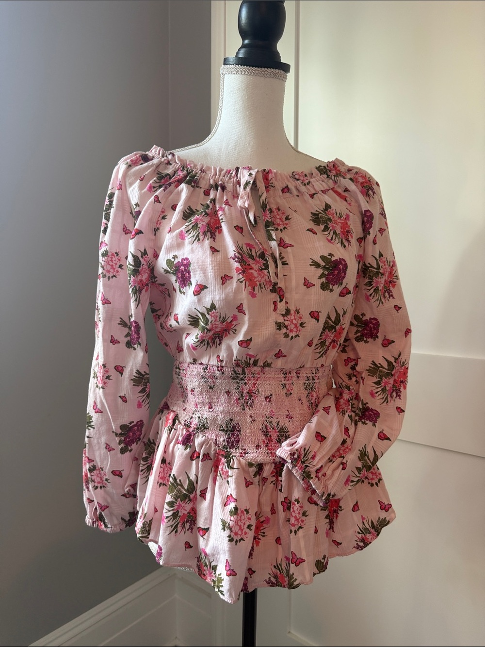 LoveShackFancy Pink Floral High-Waist Women’s Shorts